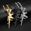 Hip Hop Rock métal pistolet pendentif collier fusil breloques chaîne Punk Rap mode bijoux Cool Guy cadeaux fête unisexe femmes Men1251F