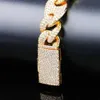 20mm Lock Clasp Link 7-9 tum armband Iced Out Zircon Bling Hip Hop Men smycken gåva Bärade charms armband205e