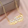 Colares personalizados coração placa de identificação colar para mulheres personalizado 3d hiphop estilo pingente com corrente figaro jóias de ouro de aço inoxidável