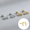 Stud Wantme 925 STERLING Gümüş Moda Basit Aşk Yıldız Spiral Bead Stud Küpe Kadınlar Şık Parti Piercing Mücevher Aksesuarları YQ240129