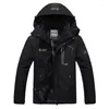 사냥 재킷 2024 남자 바람 방전 두꺼운 열 모피 코트 야외 충전 스키 등산 후드 겨울 자켓
