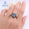 Rings New arrival !925 sterling silver Jewelry set natural gemstone sky blue topaz earring ring women jewelry nice gift for wife