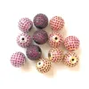ネックレス10pcs/lot 12mm fuchsia zirconia paved disco beads for women bracetet