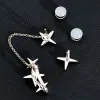 Collier Fashion Charm Sterling Sier Bijoux original, Sier Stars Ear Mandard avec chaîne et goujons