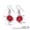 Orecchini pendenti Vinterly Red Opal Women Wedding Long Drop Big Stone Acciaio inossidabile per gioielli