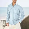Men's T Shirts Long Sleeve Lapel Wrinkled Casual Shirt Men Romper Jumpsuit Floral Corduroy Pants Tall Size For