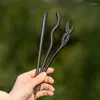 Hair Clips 3D Carven Natural Black Sandalwood Hairpins Women Girls Sticks Chopstick Shaped Pin For Jewelry Accessories