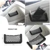 Car Organizer New Seat Side Back Storage Net Bag String Mesh Pocket Stick-On For Wallet Phone Fast Delivery Drop Mobiles Motorcycl Dr Dhgcd