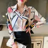 Women's Blouses Long Sleeve Shirts For Women Dressy Casual Basic Spring Blouse Vintage Office Workwear Luxury Female Streetwear Y2K Top