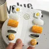 Hair Accessories Super Cute Imitation Food Mini Clips Personality Hairpins Funny Play Rice Poached Eggs Melon Seeds Corn Tongs