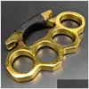 Bronze Knuckles Mticolor Espessado Metal Knuckle Duster Quatro Dedos Tigre Ao Ar Livre Cam Segurança Defesa Bolso EDC Ferramenta Drop Delivery Spor Otasq