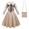 Girl Dresses Kids Cosplay Costume M3GAN Megan Girls Bowknot Dress Baby Vintage Gothic Outfits Halloween Full Set Clothes