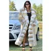 Women's Fur Faux Coat For Women Elongated Warm Cold-proof Patchwork Hooded European American Winter Clothing