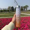 Bouteilles d'eau Bouteille de 300 ml Sports de motivation avec marqueur de temps Tasses portables Gym de voyage en plein air