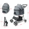 Carriers Pet Cat Stroller Dog Carrier Bag Folding Newborn Baby Stroller Dog Pull Cart Fourwheel Shock Dog Transporter Carrier Dog Travel