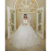 TOUNNINGBRIDE 2024 Graciös Sheer Neck Jewel Wedding Dress Fullärmare Sequins Applices Brudklänningar Custom Made Long Train Bride Dress
