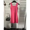 Vestido de malha para mulher longa camiseta preta menina mulheres designer roupas verão casual senhora bodycon sem mangas algodão malhas letra slim fit sexy moda