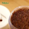 Fasola 2 상자 탄화 대나무 나무 이쑤시개 1000 카운트 치아 청소 치열 프럼 투명 플라스틱 저장 상자 240127