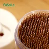 Fasola 2 Boxes炭化竹の木製のつまようじ1000カウント歯のクリーニングDentiscalPrum with透明なプラスチック保管ボックス240127