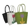 Sacos de compras Bolsa feminina tulipa tecido bolsa artesanal arranjo de flores cesta de presente de dama de honra