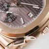 Automatische mechanische horloges met designer waterdicht Rose Top Datum kast Bule wijzerplaat Gouden geschroefde kroon Vouwsluiting Handgestikt Mat donker