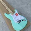 Guitare électrique S T, corps solide, couleur vert clair, touche en érable, haute qualité, livraison gratuite