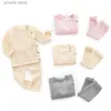 Kläderuppsättningar Autumn Winter Baby Girls Solid Color Clothing Nyfödda Babykläder Suit ins spädbarnströja Pajamasats