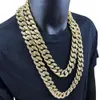 Hip hop men's Cuban chain domineering gold necklace jewelry exaggerated diamond inlay trendy internet celebrity props