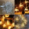 Decoração de festa 20 pcs luzes de cervos de Natal ao ar livre LED cortina icicle string ano casamento guirlanda luz ins y0720 gota entrega ho dhaut