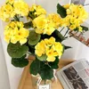 Dekoratif Çiçekler 36cm Yapay Sardunya Begonya İpek Sahte Hydrengea Çiçek Ev Ofis Düğün Dekorasyonu