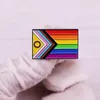 Brooches Intersex Inclusive Progress Pride Flag Enamel Lapel Pin LGBTQ Badge Rainbow Brooch Backpack Decoration Jewelry