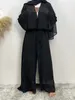 Etnische kleding elegante chiffon sjaal abaya dubai islamitisch damesvest gewaad midden-oosten effen kleur arabische abaya's voor dames kleding