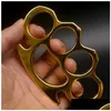 Brass Knuckles Mticolor Thickened Metal Knuckle Duster Four Finger Tiger Outdoor Cam Safety Defense Pocket Edc Tool Drop Delivery Spor Otpyr