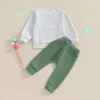 Kledingsets Peuter Baby Boy Girl St Patrick S Day Outfit Mama Lucky Charm Sweatshirt Top Lange broek 2-delige Ierse kledingset