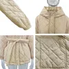 Manteau en coton élégant avec capuche pour Femme, veste chaude de couleur unie, gilet à lacets, vêtements Manteau Femme