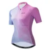 Heren T-shirts 2022 Wielertrui Dames Fietsen Bergweg Top Maillot Bicyc Shirt Korte Seve Kleding Zomer Fietsen Uniform RozeH24129