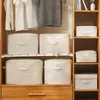 Canvas Cotton Tyg Makeup Storage Box Kläder Garderob Underkläder Kosmetisk påse Vattentät förvaring Travs Baggarderob Organare 240125