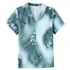 Women's Blouses 2024 Summer Women Tops V-neck Fashion Vintage Floral Printed Blouse Short Sleeve V Neck Satin Shirt