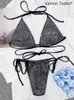 Kadın Mayo Sıcak String Bikini Strappy Sütyen ve Panty Set Mini Mayo Takım Seksi Mayo Kadınlar 2 Parça Moda Mayo Siyah Trajes de Bao T240129