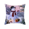 Pillow Christmas Tree Cover Snowman Winter Gift Art Pillowcase Happy Year 45x45cm G747