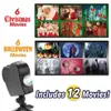 Noel Cadılar Bayramı Lazer Projektör 12 Filmler Disko Işık Mini Pencere Ev Sineması Projektör Kapalı Açık Harikalar Diyarı Projektör Y282K