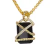Designer David Yuman Jewelry XX Liknande kabel 20x15mm Stor hänge av rostfritt stålkedja