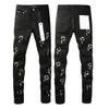 Mens Purple Jeans Designer Mens jeans Fashion Men Black Pants High Street Brand Patch Hole Denim Straight Retro Streetwear Casual Sweatpants Joggers Pant