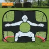 Folding Soccer Mål Portable Training Goal Mini Children's Football Mål Net Net Inomhus Utomhus Moverble Training Toy Soccer Ball 240127