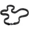 Cadenas 6 mm de ancho para hombre de acero inoxidable negro clásico cuadrado cubano cadena de eslabones de bordillo collar de hombres largo 232h