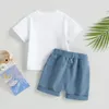 Kläder set mababy 0-3y småbarn baby pojke kläder sommarkläder spädbarn barn bokstav t-short shorts avslappnad