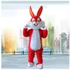 Pasen Konijn Mascottekostuum Bugs Bunny Harige Pakken Fancy Cartoon Haas Outfits Carnaval Halloween Kerst Feestjurk Sets