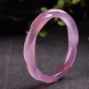 Bangles Çin Doğal Mor Kalsedon El İşaretli Mahua Jade Bilezik Moda Butik Kadın Pembe Lotus Yeşim Bilezik Agatebracelet