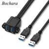 Bochara – câble d'extension USB 3.0 double mâle à femelle, feuille tressée blindée avec montage sur panneau à vis, 50cm