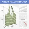 Shopping Bags Green Flower Girls Grocery Funny Canvas Shopper Tote Shoulder Bag Big Capacity Washable Pography Handbags